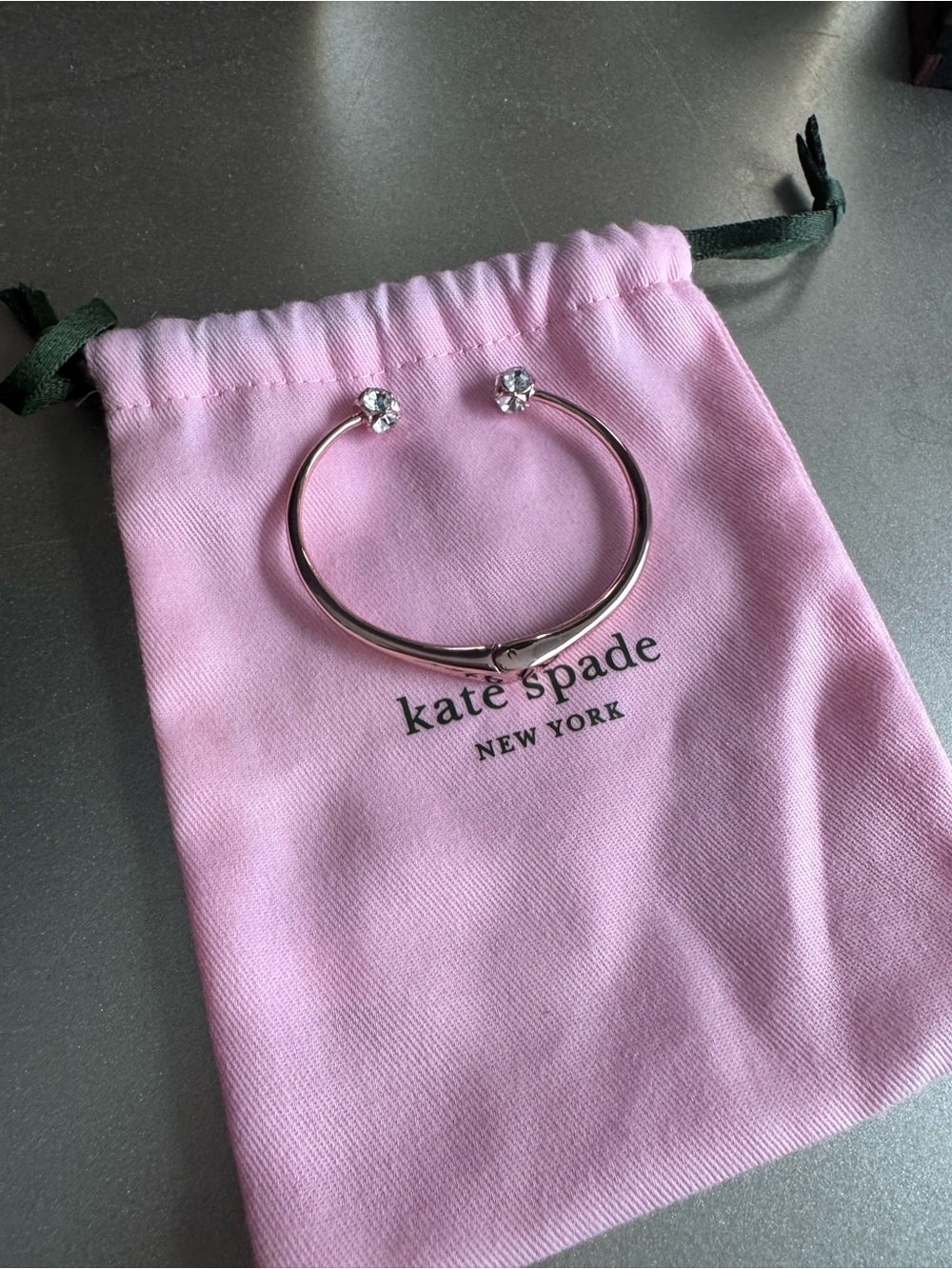 Kate Spade New York Rose Gold Bangle Bracelet with Crystals